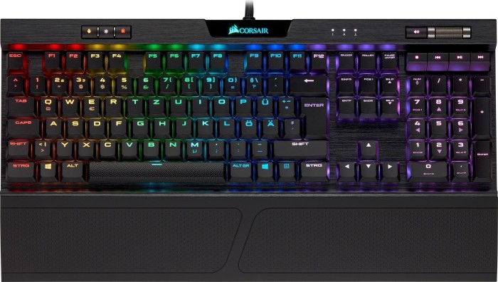 Corsair Gaming K70 RGB MK.2 Low Profile Rapidfire, MX LOW PROFILE RGB SPEED, USB, DE