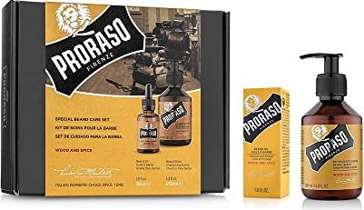 Proraso Wood & Spice Duo Bartshampoo 200ml + Bartöl 30ml Geschenkset