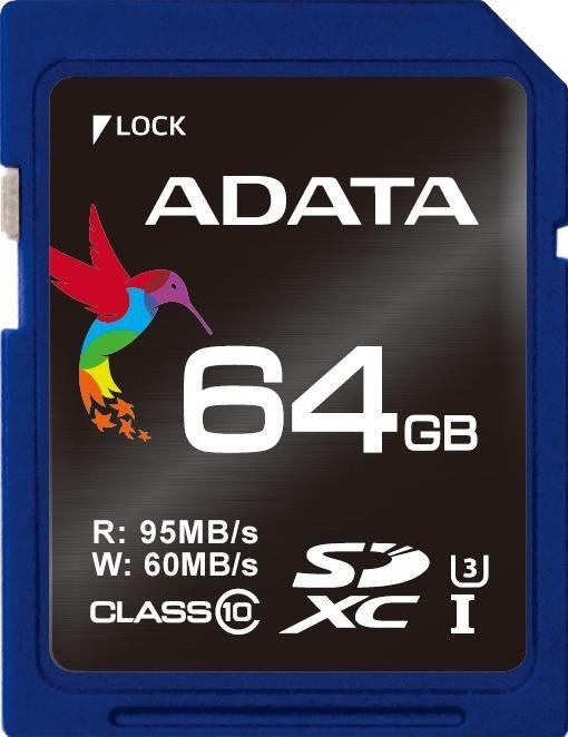 ADATA Premier Pro R95/W60 SDXC 64GB, UHS-I U3, Class 10