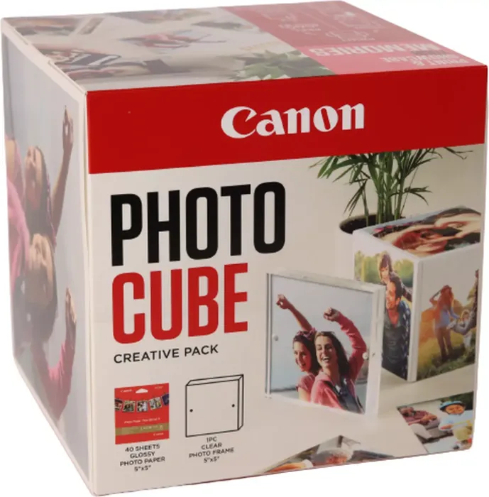Canon Plus Glossy II PP-201 Photo Cube różowy papier foto wysoki połysk biały, 13x13cm, 265g/m², 40 arkuszy