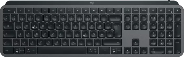 Logitech MX Keys S Graphite, schwarz, LEDs weiß, Logi Bolt, USB/Bluetooth, DE (920-011565)