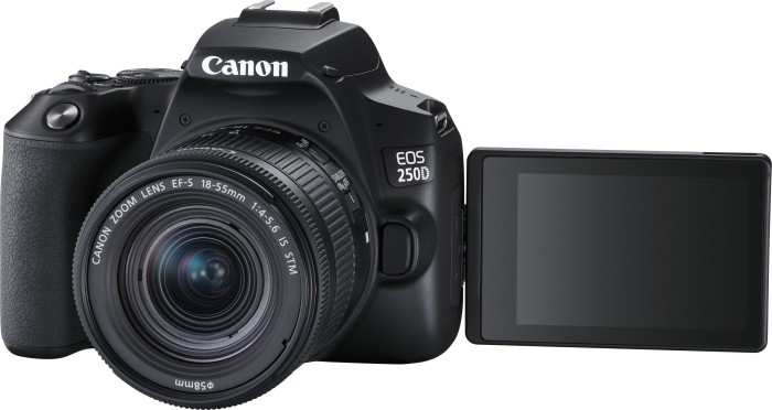 Canon EOS 250D schwarz mit Objektiv EF-S 18-55mm 4.0-5.6 IS STM