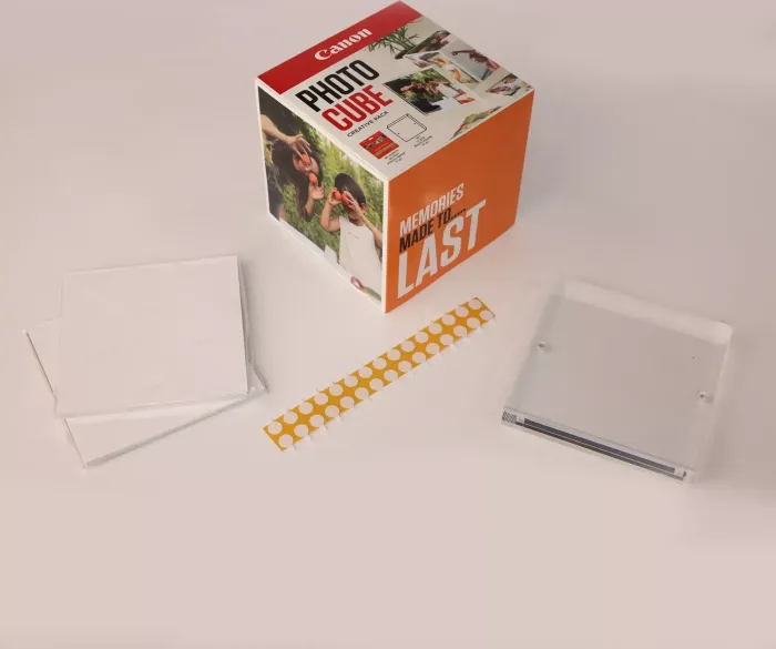 Canon Plus Glossy II PP-201 Photo Cube pomarańczowy papier foto wysoki połysk biały, 13x13cm, 265g/m², 40 arkuszy