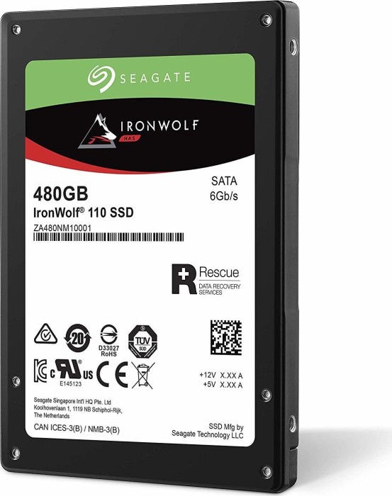 Seagate IronWolf 110 NAS SSD +Rescue 480GB, 2.5"/SATA 6Gb/s