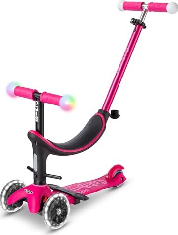 Micro Mini 2 Grow Scooter 4-in-1 Push along Trike Scoote and Ride Pink