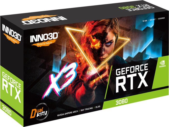 INNO3D GeForce RTX 3080 X3 LHR, 10GB GDDR6X, HDMI, 3x DP