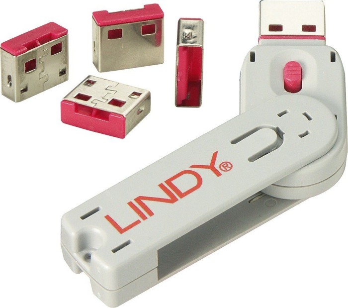 Lindy USB Port Schlösser 4xROT + key 4 Schlösser mit 1 Schlüssel