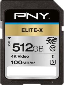 PNY Elite-X R100 SDXC 512GB, UHS-I U3, Class 10