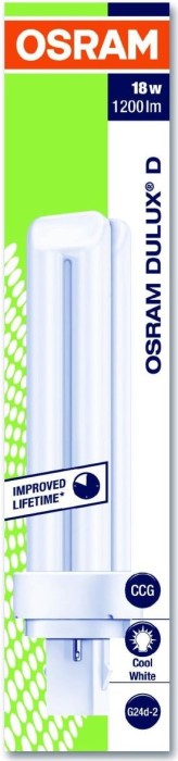 Osram Kompakt-Leuchtstofflampe Dulux D 18W/840 G24d-2 coolwhite 