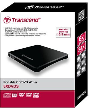 Transcend TS8XDVDS-K SlimLine schwarz, USB 2.0