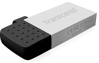 Transcend JetFlash 380 srebrny 64GB, USB-A 2.0/USB 2.0 Micro-B