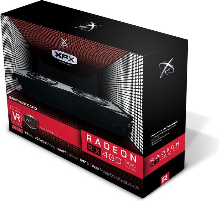 XFX Radeon RX 480 GTR, 8GB GDDR5, DVI, HDMI, 3x DP
