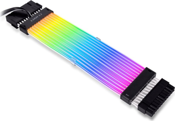 Lian Li Strimer Plus V2, 24-Pin ATX Verlängerungskabel, 6/8-Pin PCIe Verlängerungskabel, RGB beleuchtet, Set