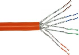 InLine Twisted-Pair Duplex Verlegekabel, Cat7a, S/FTP, ohne Stecker, 50m, orange