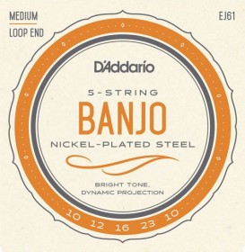 D'Addario 5-String Banjo Nickel Medium