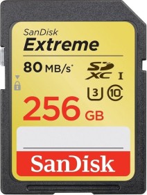 SanDisk Extreme HD Video R80/W60 SDXC 256GB, UHS-I U3, Class 10