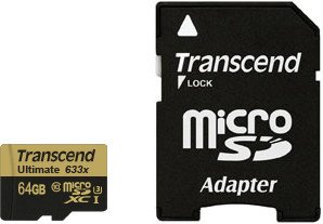 Transcend Ultimate 633x R95/W85 microSDXC 64GB Kit, UHS-I U3, Class 10