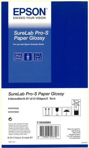 Epson SureLab Pro-S Paper Glossy BP, A4, 254g/m², 65m, 2 rolki