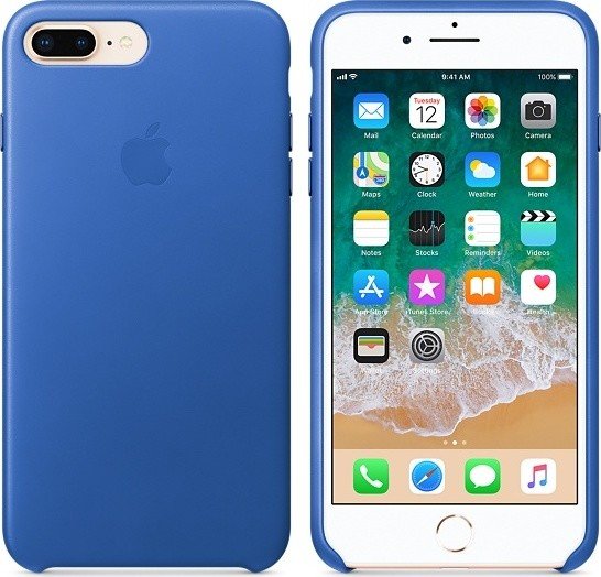 Apple Leder Case für iPhone 8 Plus electric blau