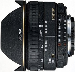 Sigma AF 15mm 2.8 EX Diagonal Fisheye do Nikon F czarny