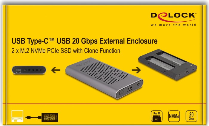 DeLOCK 2x M.2 SSD, USB-C 3.2