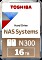 Toshiba N300 NAS Systems 16TB, SATA 6Gb/s, bulk (HDWG31GUZSVA)