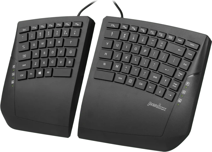Perixx Periboard-524B Ergonomic Split Keyboard, TKL, schwarz, USB, US ...