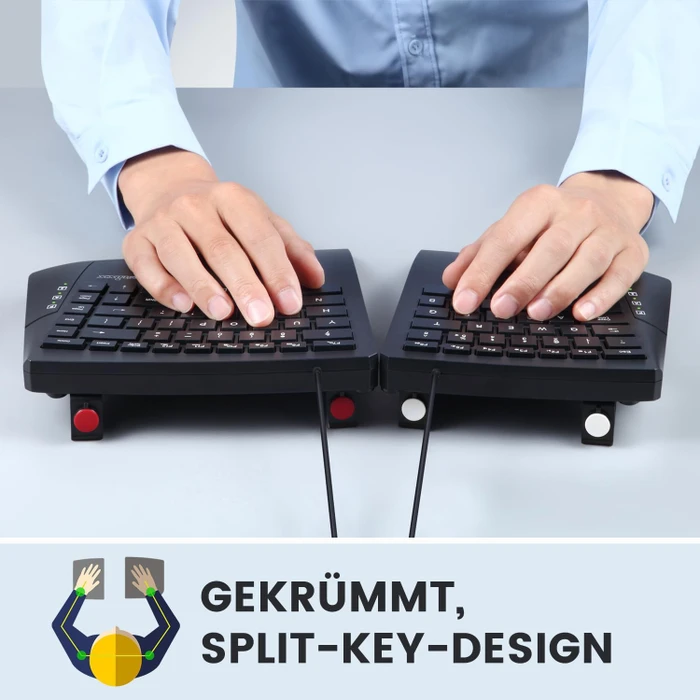 Perixx Periboard-524B Ergonomic Split Keyboard, TKL, schwarz, USB, US ...
