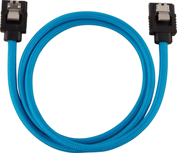 Corsair Premium Sleeved SATA 6Gb/s Kabel blau 0.6m