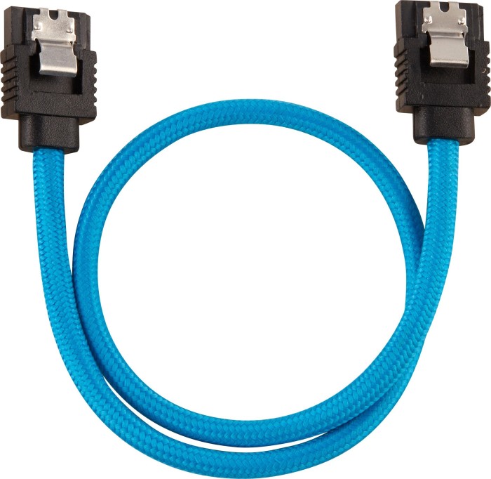 Corsair Premium Sleeved SATA 6Gb/s Kabel blau 0.3m