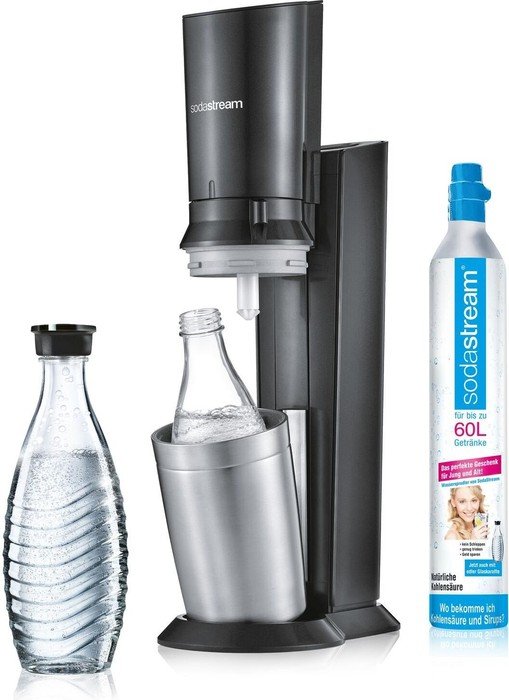 SodaStream Crystal 2.0 Trinkwassersprudler mit 2 Glaskaraffen schwarz