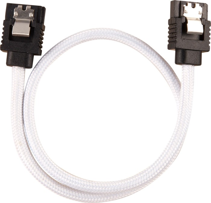 Corsair Premium Sleeved SATA 6Gb/s Kabel weiß 0.3m