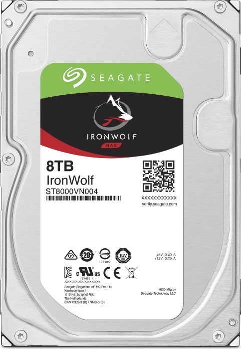 Seagate IronWolf NAS HDD +Rescue 8TB, SATA 6Gb/s (ST8000VN004)