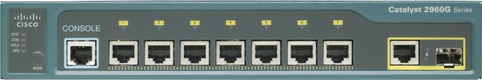 Cisco Catalyst 2960G LAN Base Desktop Gigabit Managed Switch, 7x RJ-45, 1x RJ-45/SFP