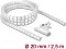 DeLOCK wąż spiralny kanał kablowy z Einziehwerkzeug, 20mm, 2.5m, biały, przewód spiralny (18840)