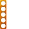 Berker R.1 Rahmen 5fach, orange transparent/polarweiß glänzend (10152339)