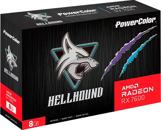 PowerColor Hellhound Radeon RX 7600, 8GB GDDR6, HDMI, 3x DP