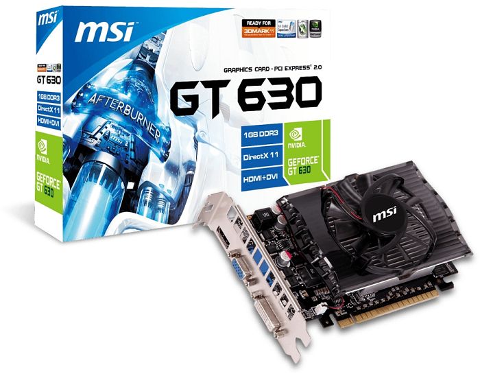 MSI GeForce GT 630, N630GT-MD1GD3, 1GB DDR3, VGA, DVI, HDMI