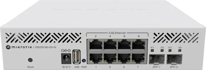 MikroTik Cloud router switch CRS310 Desktop 2.5G Smart switch, 8x RJ-45, 2x SFP+
