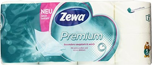 Zewa Premium 5-lagig Toilettenpapier weiß, 8 Rollen