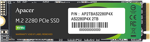 Apacer AS2280P4X 512GB, M.2 2280 / M-Key / PCIe 3.0 x4