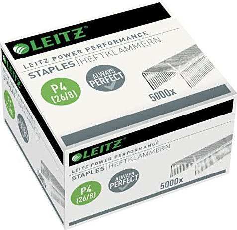 Leitz Power Performance Heftklammern P4 26/8 Box Mit 5000 Heftklamm Verzinkt 