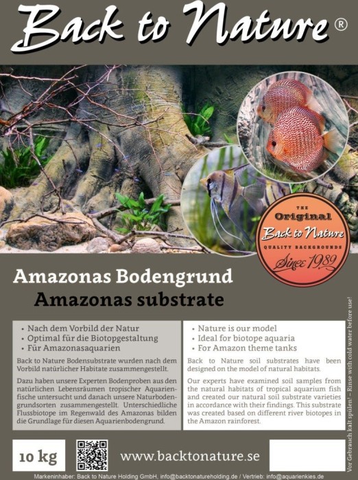 Back to Nature Amazonas Bodengrund Kiesmischung für Biotopaquarien, 10kg