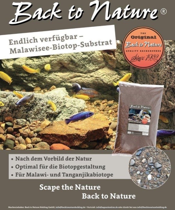 Back to Nature Malawi Bodengrund Kiesmischung für Biotopaquarien, 10kg