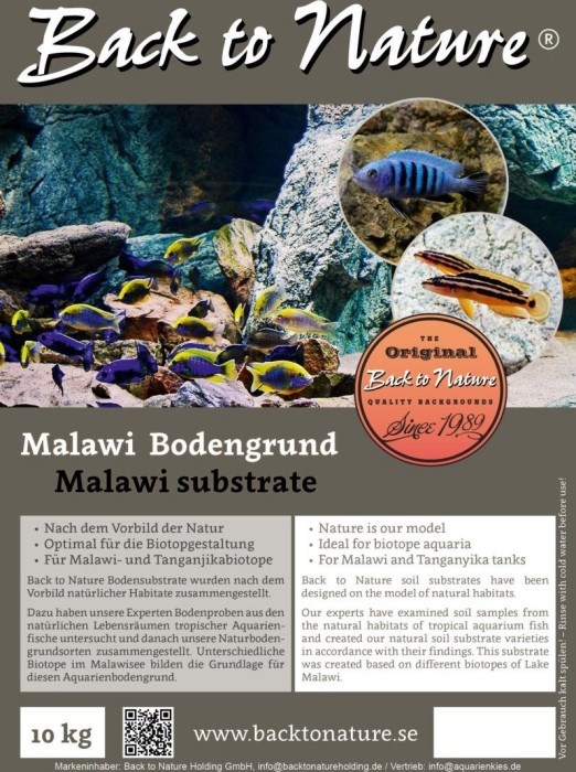 Back to Nature Malawi Bodengrund Kiesmischung für Biotopaquarien, 10kg