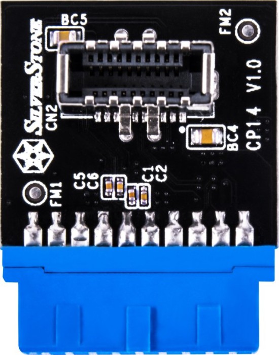 SilverStone USB 3.0 19-Pin auf USB 3.1 20-Pin Key-A Pfostenstecker intern