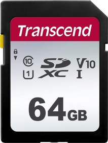 Transcend 300S R100/W20 SDXC 64GB, UHS-I U1, Class 10