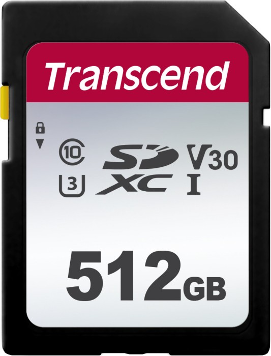 Transcend 300S R100/W85 SDXC 512GB, UHS-I U3, Class 10