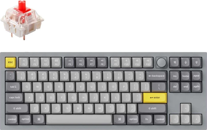 Keychron Q3 Knob Version, TKL 80% Layout, Silver Grey A ...