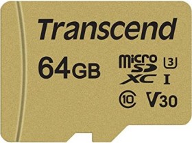 Transcend 500S R95/W80 microSDXC 64GB Kit, UHS-I U3, Class 10